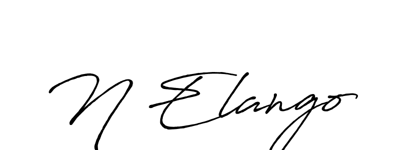 The best way (Antro_Vectra_Bolder) to make a short signature is to pick only two or three words in your name. The name N Elango include a total of six letters. For converting this name. N Elango signature style 7 images and pictures png